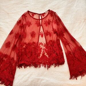 Red Mesh Top